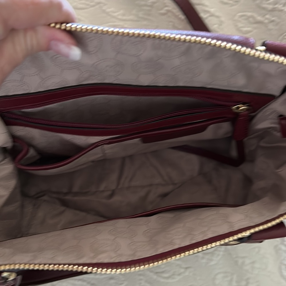 NWOT Michael Kors Burgundy Satchel - Picture 9 of 13